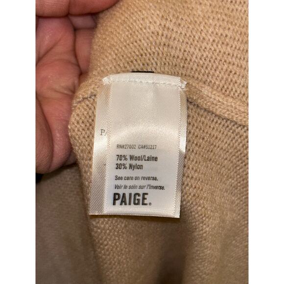 Paige Raundi Womens M Camel Shoulder Cutout Ribbed Wool Blend Sweater Dress NWT - Picture 13 of 14